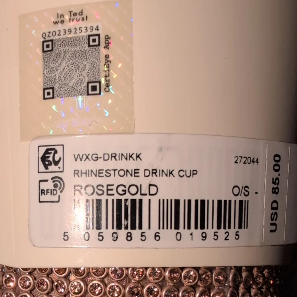 Ted Baker Gold Rhinestone Tumbler with Straw - Picture 4 of 7